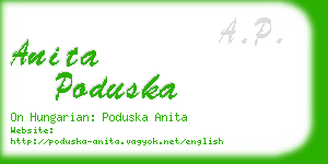 anita poduska business card